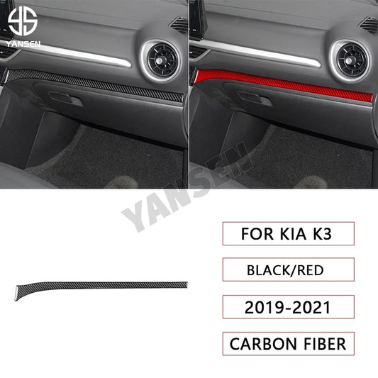 Carbon Fiber Car Interior Co-pilot Instrument Panel Sticker For Kia K3 Forte Cerato 2019 - 2024