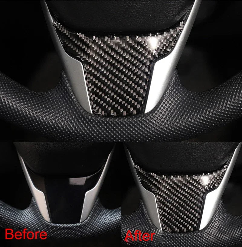 Car Steering Wheel Cover Trims Carbon Fiber Interior for Honda Civic 10th 2016 - 2021