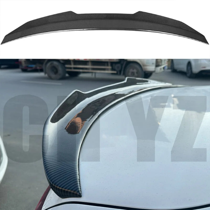 Trunk Boot Lid Duck Tail Lip Spoiler Wings For Kia Forte 2019-2024 Real Carbon Fiber PSM Rear Spoiler