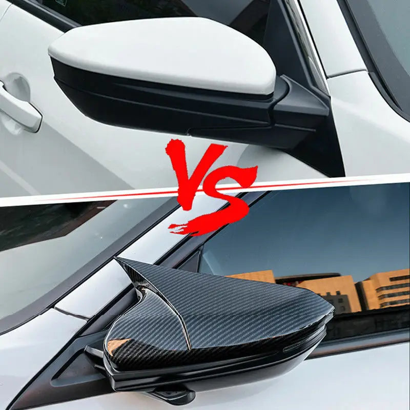 Side Mirror Cover Wing Cap Exterior Door Rear View Case Trim Carbon Fiber