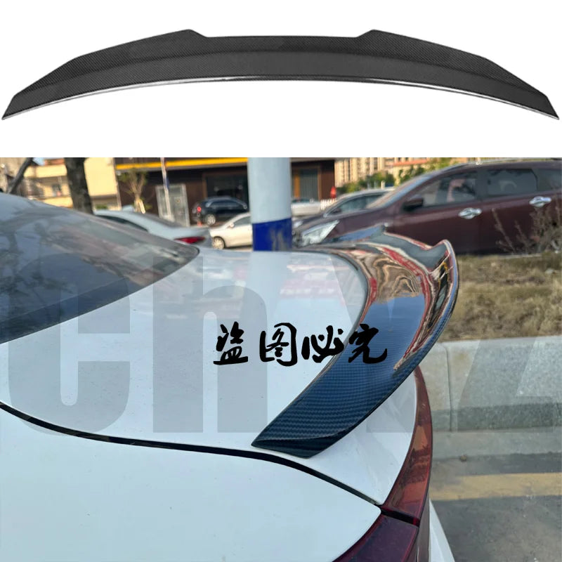 Trunk Boot Lid Duck Tail Lip Spoiler Wings For Kia Forte 2019-2024 Real Carbon Fiber PSM Rear Spoiler